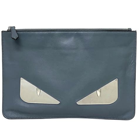 FENDI 7N0078 Pouch Zucca logo Bag Clutch bag Leather 